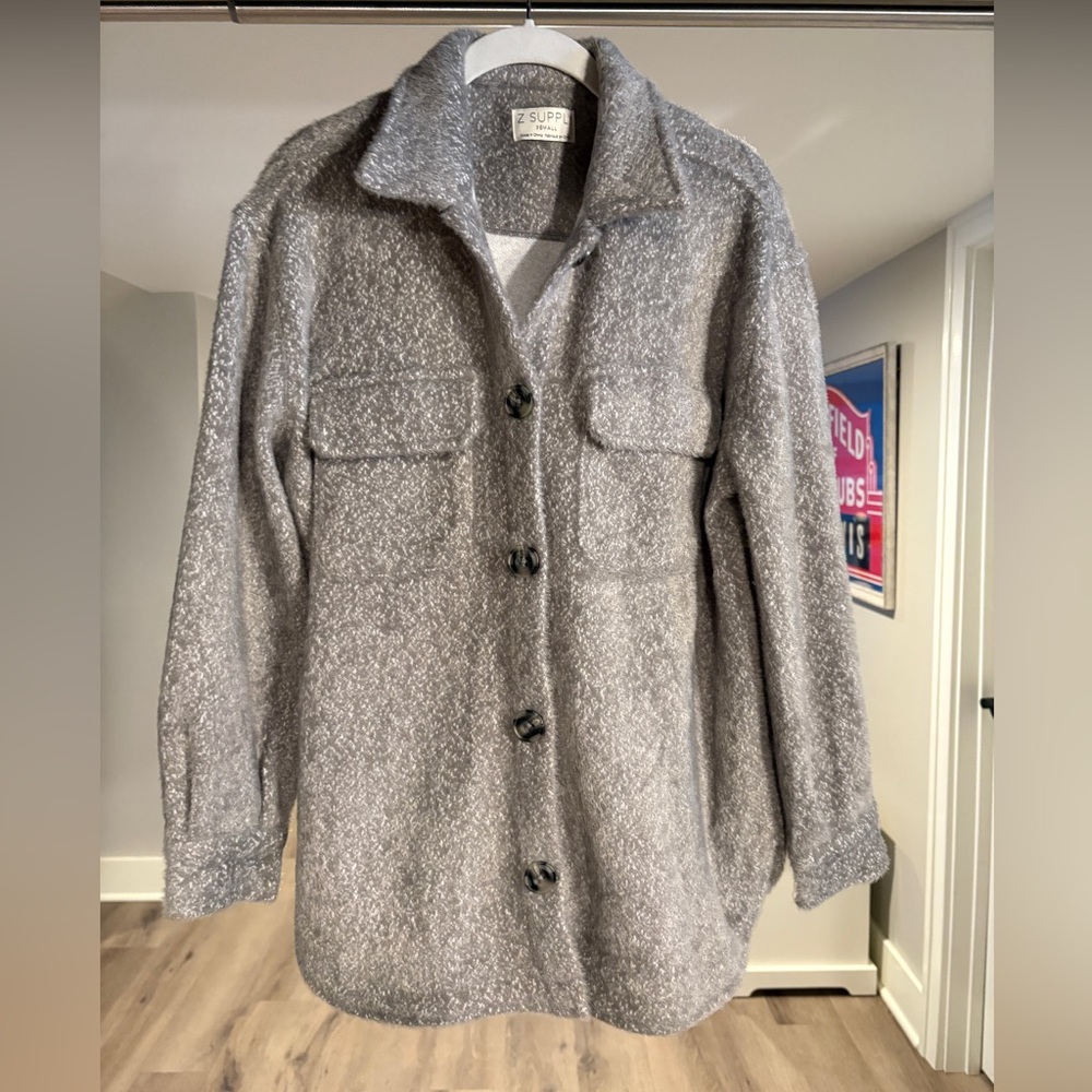 Z Supply Charcoal Knit Shirt-Jacket